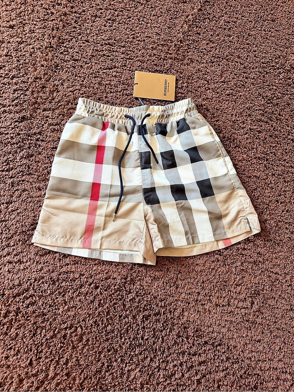 Burberry Beige & Black Shorts